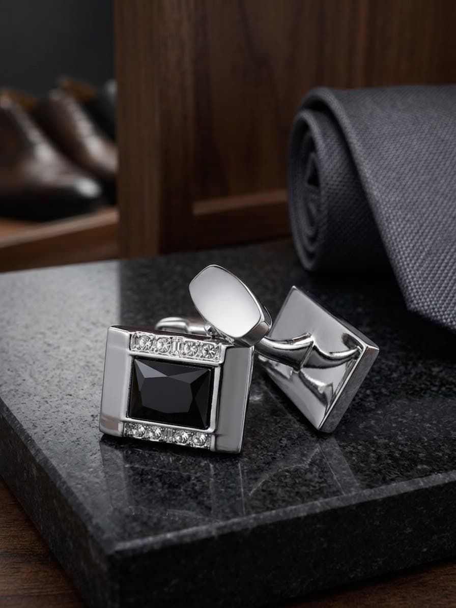 Premium Pavé Crystal Cufflinks